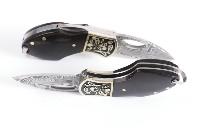 High quality  Swedish powders Damascus steel K1 keychain knife UD402289